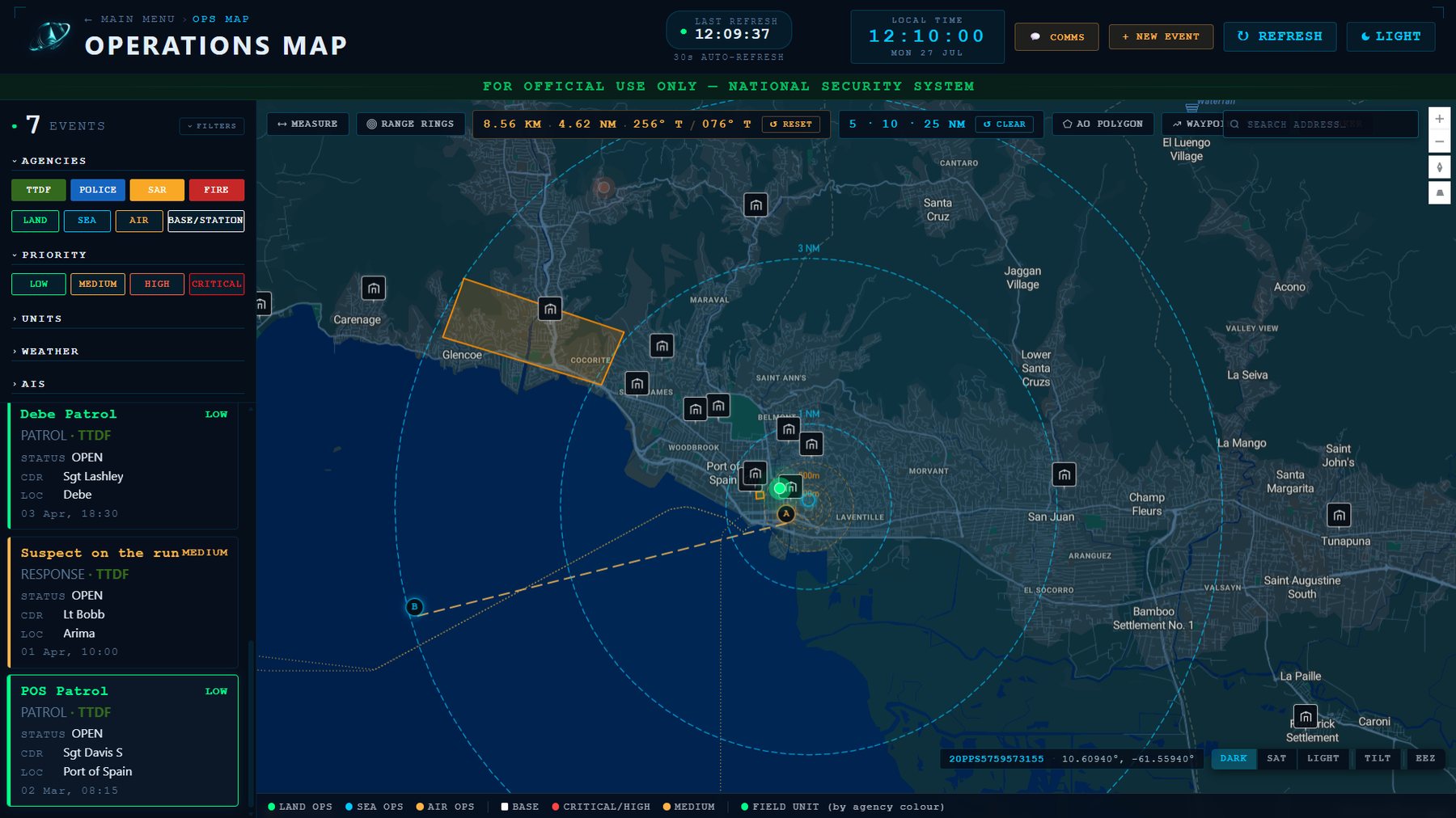 ORBIT ops map measurement and waypoint tools